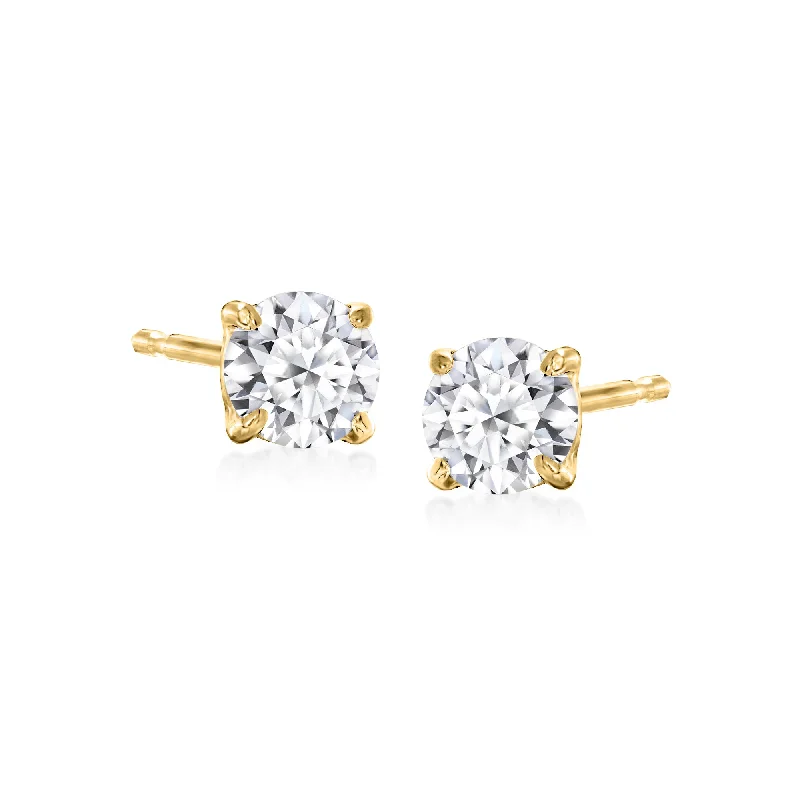 Ross-Simons Lab-Grown Diamond Stud Earrings in 18kt Gold Over Sterling