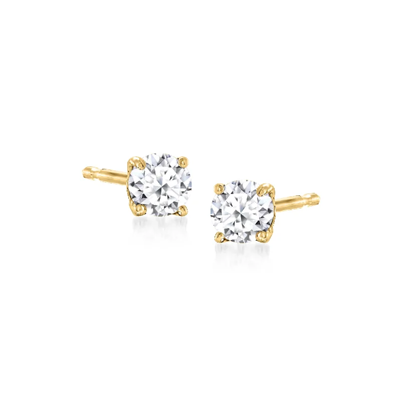 Ross-Simons Lab-Grown Diamond Stud Earrings in 18kt Gold Over Sterling