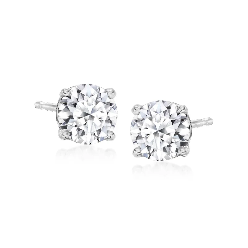 Ross-Simons Lab-Grown Diamond Stud Earrings in Sterling Silver