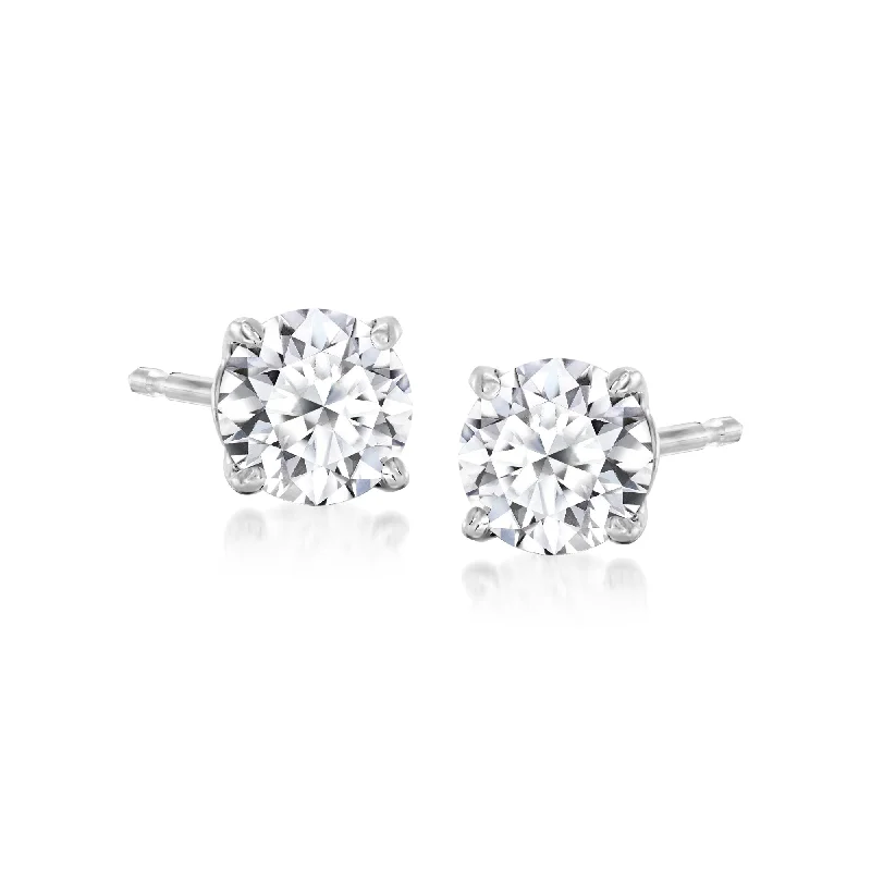 Ross-Simons Lab-Grown Diamond Stud Earrings in Sterling Silver