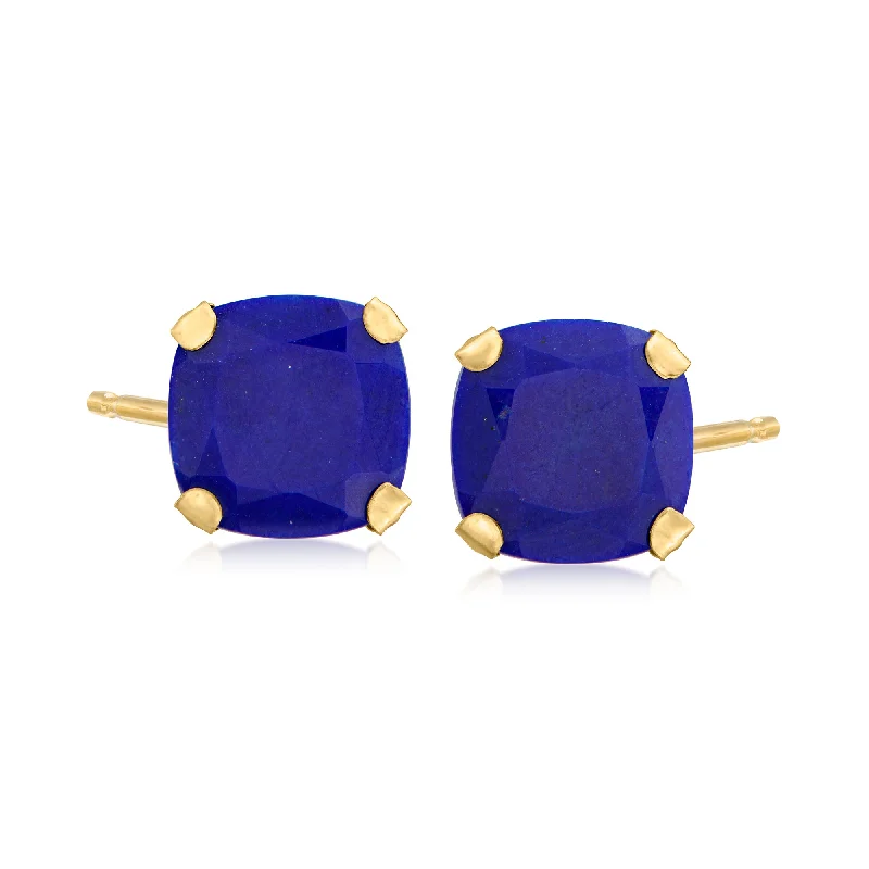 Ross-Simons Lapis Martini Stud Earrings in 14kt Yellow Gold