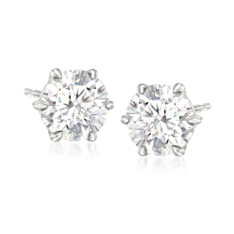 Ross-Simons Moissanite Stud Earrings in Sterling Silver