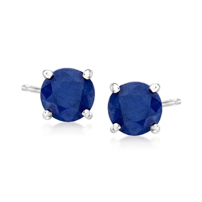 Ross-Simons Sapphire Stud Earrings in 14kt White Gold