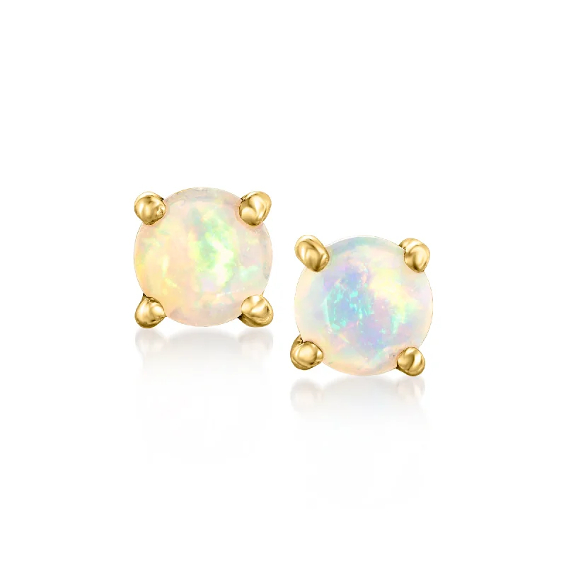 RS Pure by Ross-Simons Opal Stud Earrings in 14kt Yellow Gold