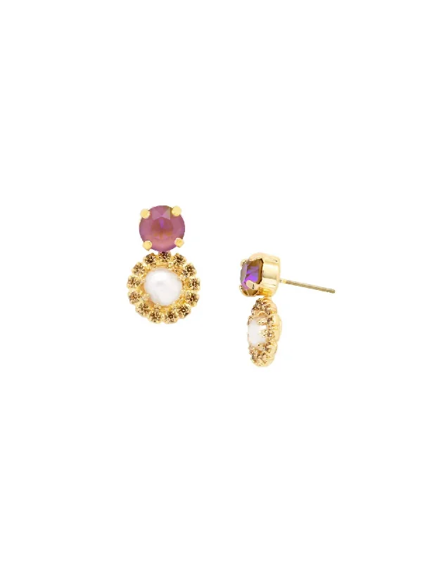 Shoshanna Stud Earrings In Bright Gold Tone/raw Sugar