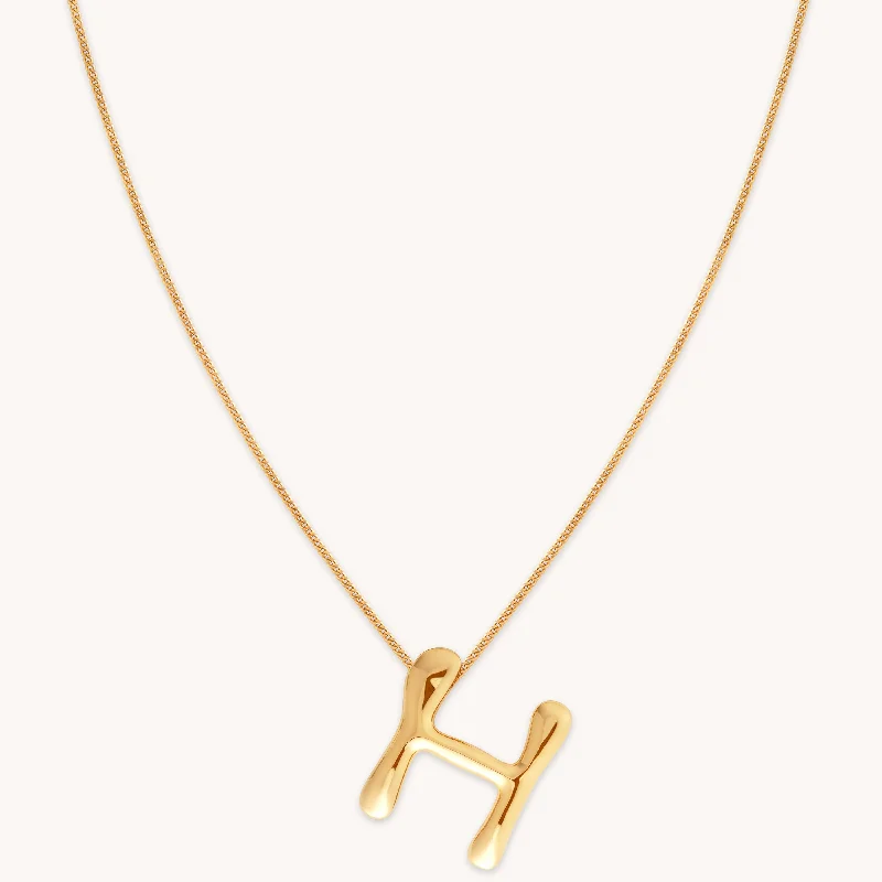 Huge Savings On Premium Jewelry Styles H Initial Bold Pendant Necklace in Gold