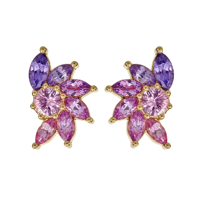 Clematis Lilac Sapphire Stud Earrings