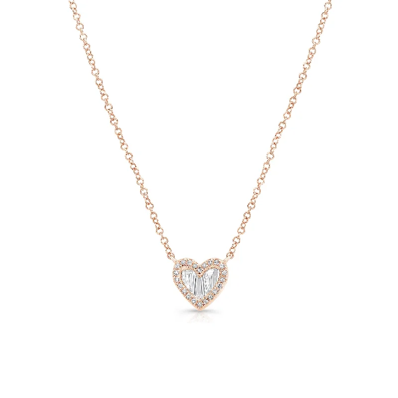 Luxury Jewelry At Unbeatable Discounts Diamond Baguette Heart Pendant Necklace