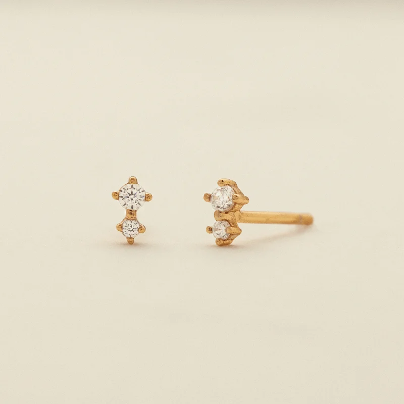 Luxe Double Stone Stud Earrings