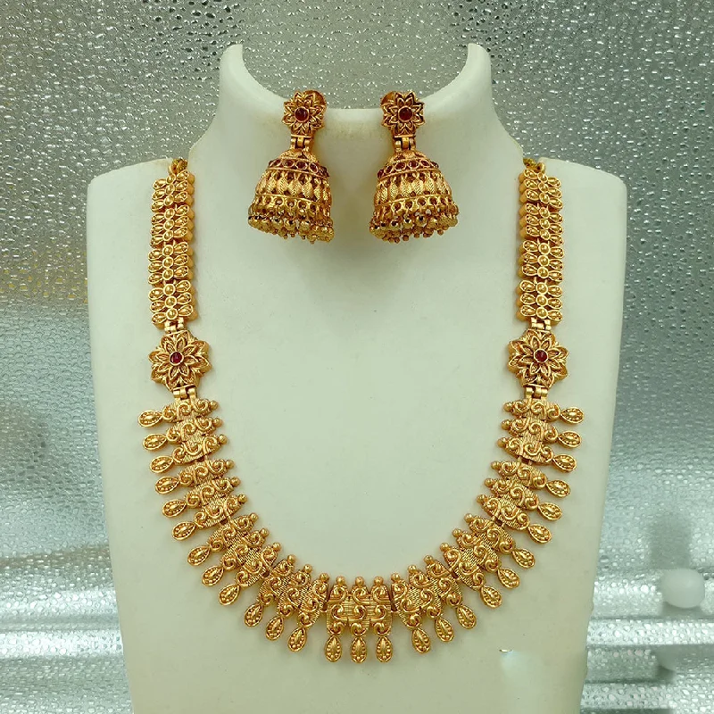 Affordable Glamour – Premium Jewelry At Special Prices Joyful Jewel Art Matte Gold Plated Pota Stone Necklace Set
