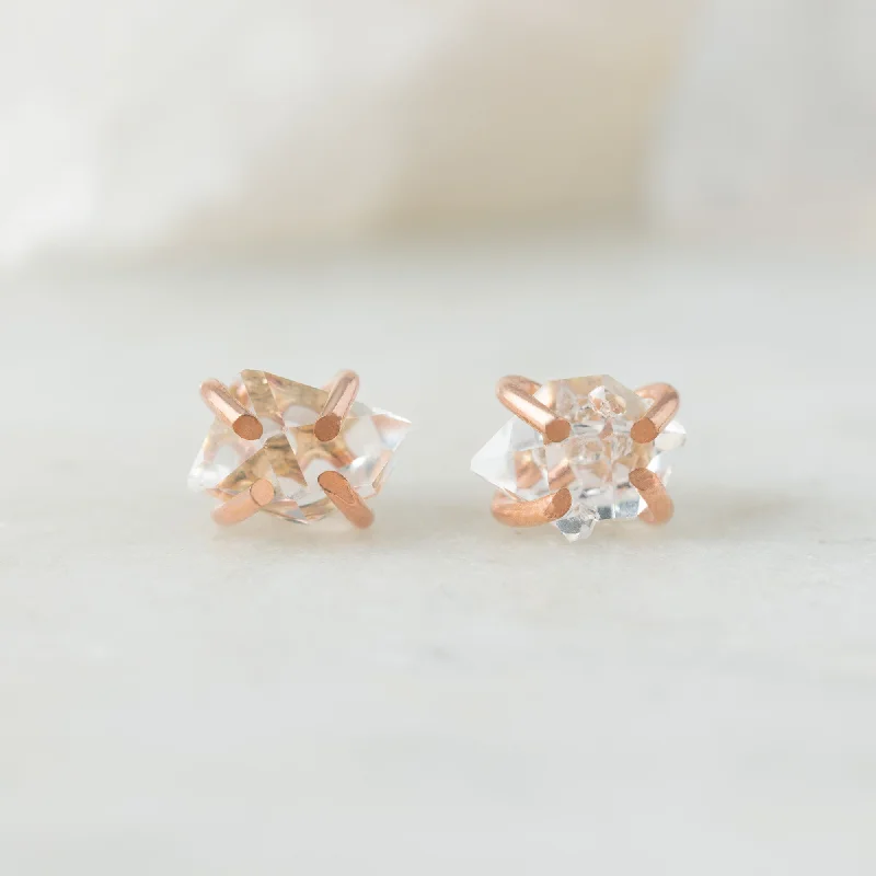 The Herkimer Diamond Stud Earrings | Rose Gold Filled