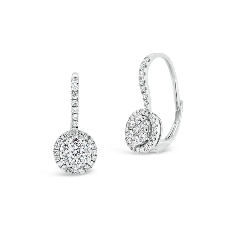 Celebrate Every Occasion With Sparkling Savings Small Diamond Round Cluster Lever-Back Earrings