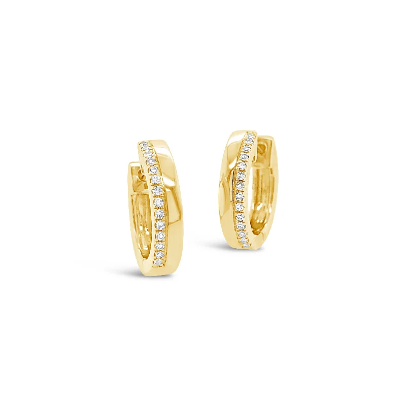 Don't Miss Our Biggest Jewelry Sale Of The Season Half & Half Diamond & Gold Huggie Earrings
