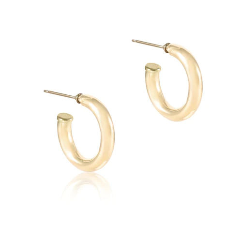 Affordable Luxury Jewelry – Style At A Great Price round gold 1" post hoop - 4mm by enewton