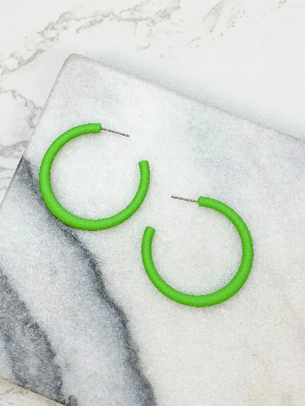 High-Quality Jewelry At A Fraction Of The Cost The Classic Enamel Hoop - Neon Green