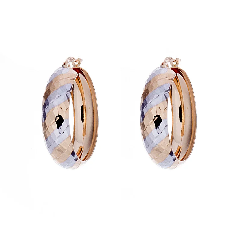 Personalized Engraved Jewelry For Meaningful Gifts Two Tone Gold Earrings