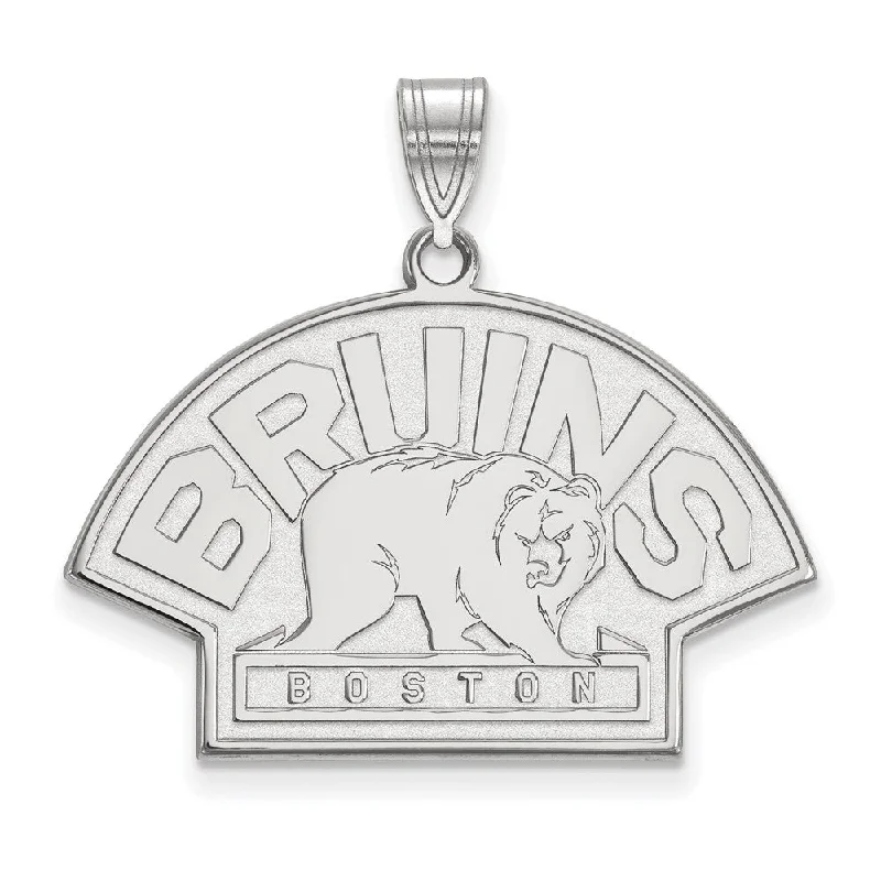 10k White Gold NHL Boston Bruins Large Pendant