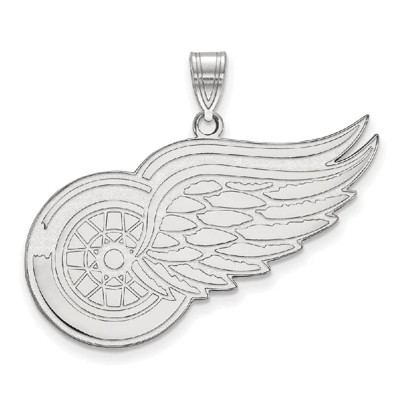 10k White Gold NHL Detroit Red Wings XL Pendant