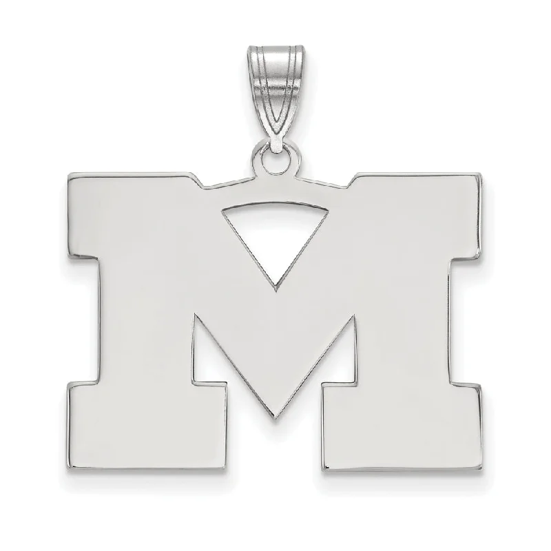 10k White Gold U. of Michigan Large Initial M Pendant