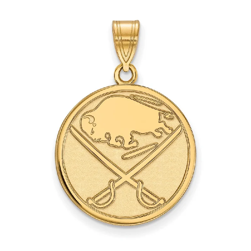 10k Yellow Gold NHL Buffalo Sabres Large Disc Pendant