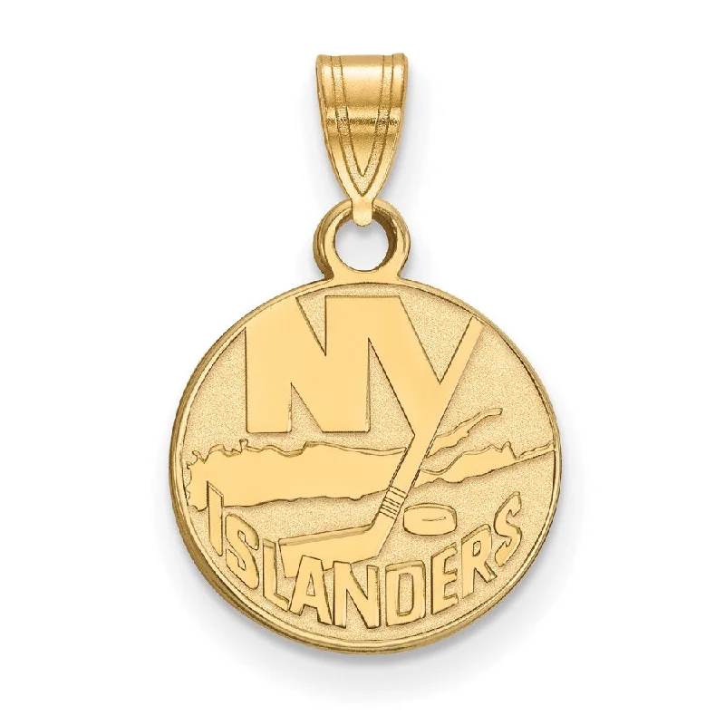 10k Yellow Gold NHL New York Islanders Small Disc Pendant