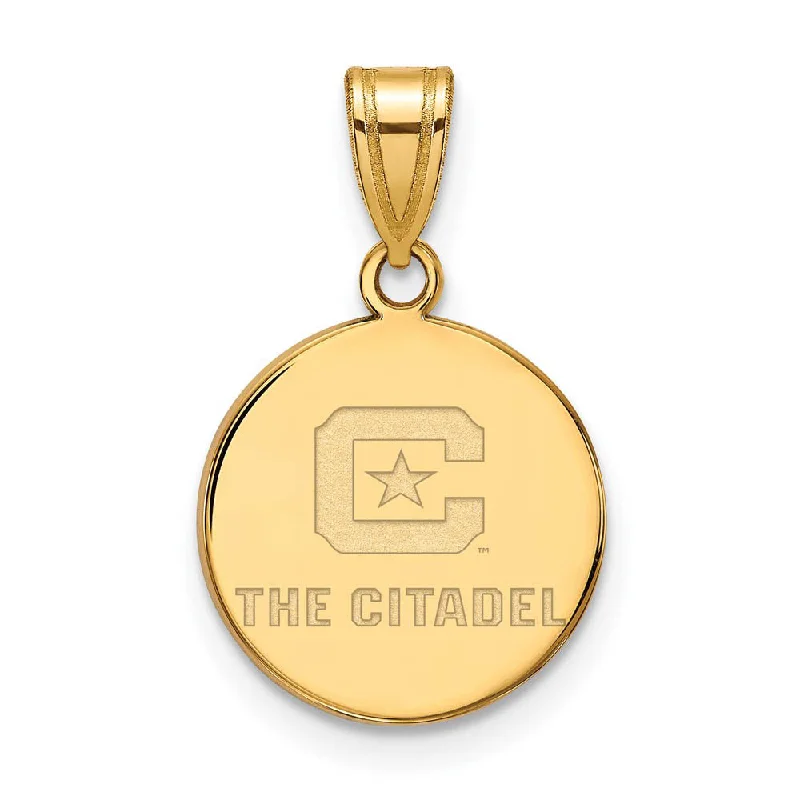 10K Yellow Gold The Citadel Medium Logo Disc Pendant