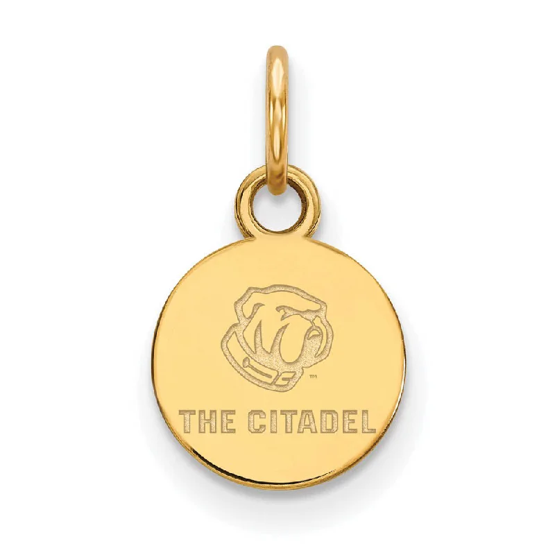 10K Yellow Gold The Citadel XS (Tiny) Bulldogs Disc Charm