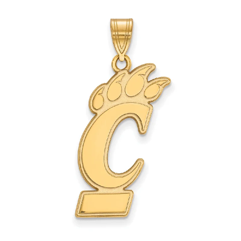 14k Gold Plated Silver U of Cincinnati XL Pendant