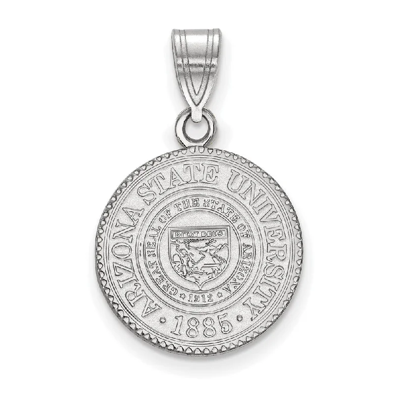 14K White Gold Arizona State University Medium Crest Pendant