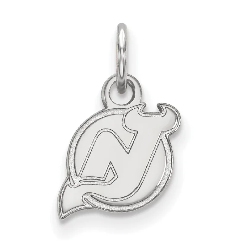 14k White Gold NHL New Jersey Devils XS (Tiny) Charm or Pendant