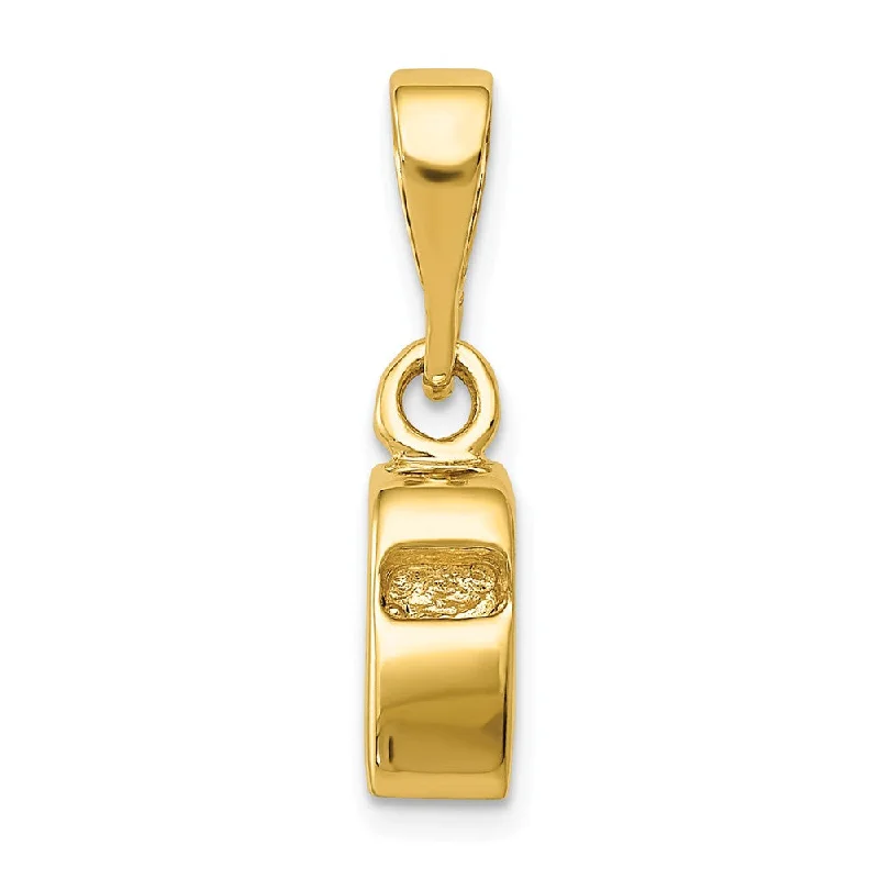 14k Yellow Gold 3D Sports Whistle Pendant