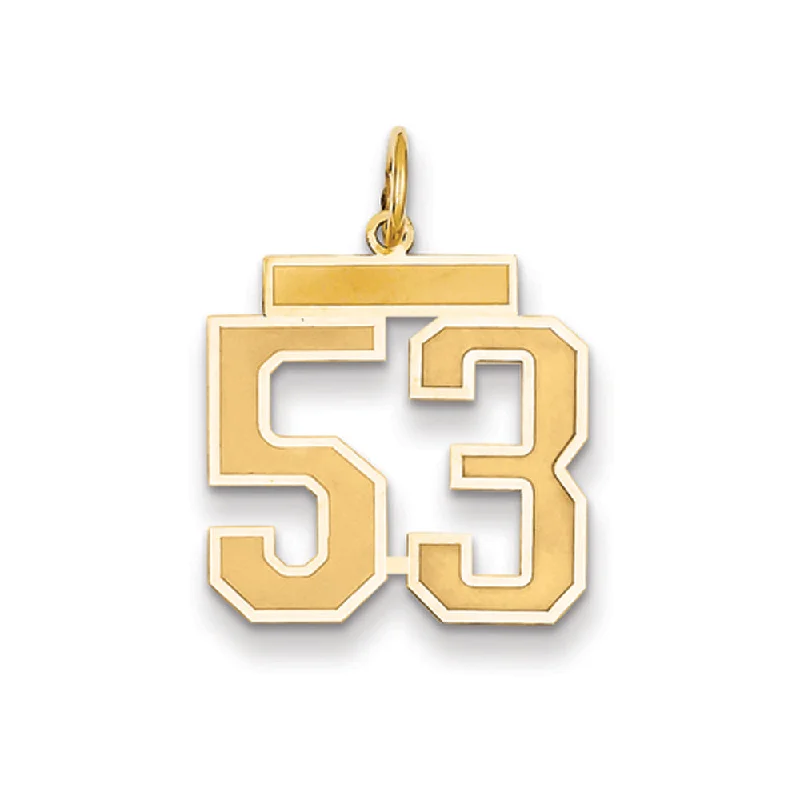 14k Yellow Gold, Jersey Collection, Medium Number 53 Pendant