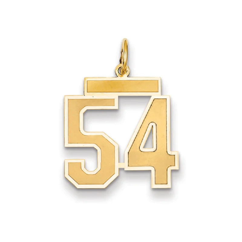 14k Yellow Gold, Jersey Collection, Medium Number 54 Pendant