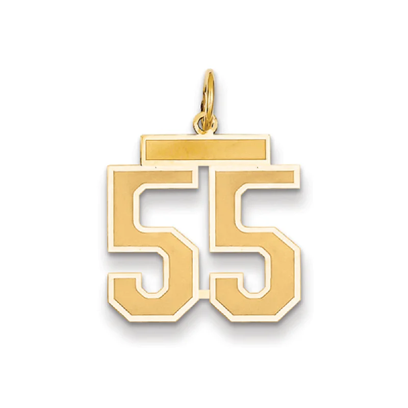 14k Yellow Gold, Jersey Collection, Medium Number 55 Pendant