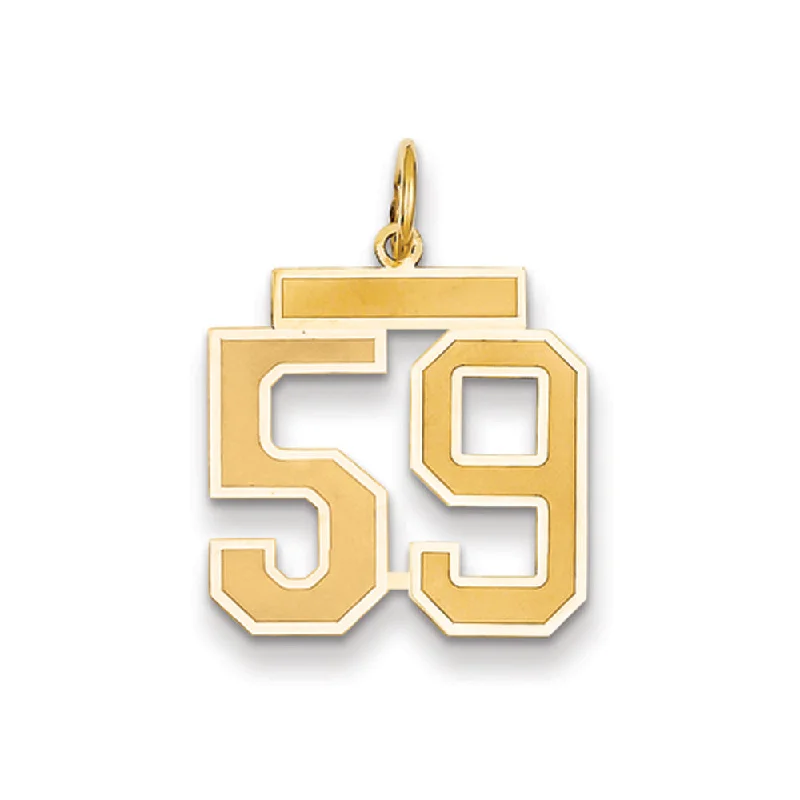 14k Yellow Gold, Jersey Collection, Medium Number 59 Pendant