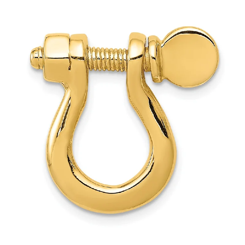 14k Yellow Gold Large Shackle Link Moveable Pendant