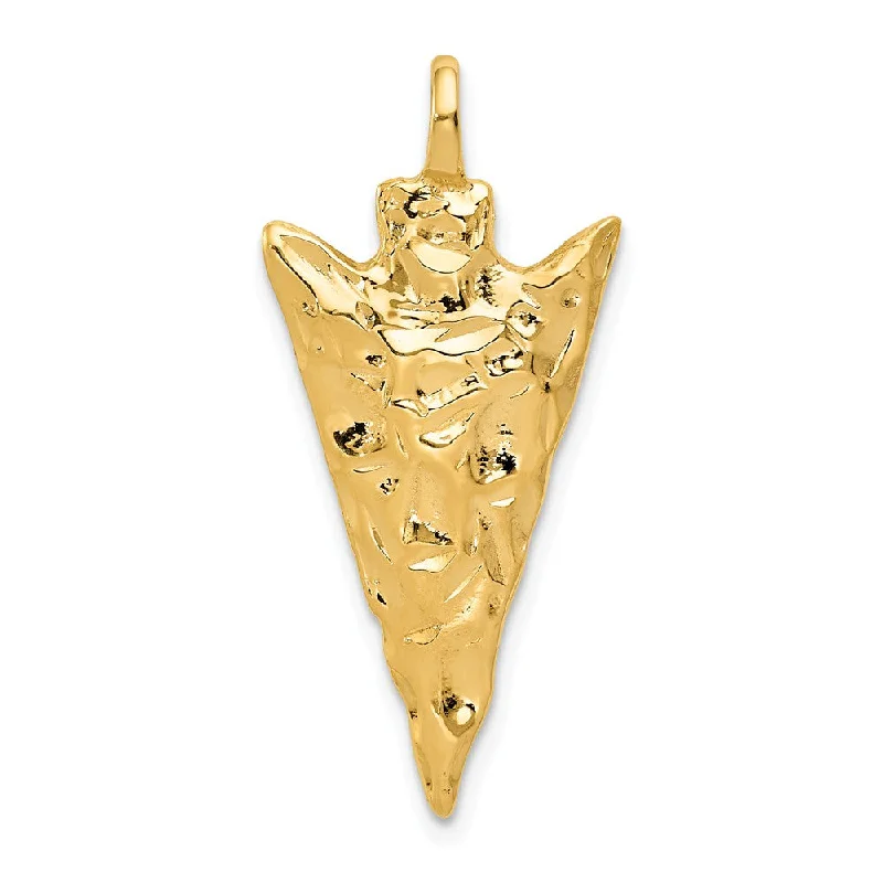 14k Yellow Gold Polished Arrowhead Pendant