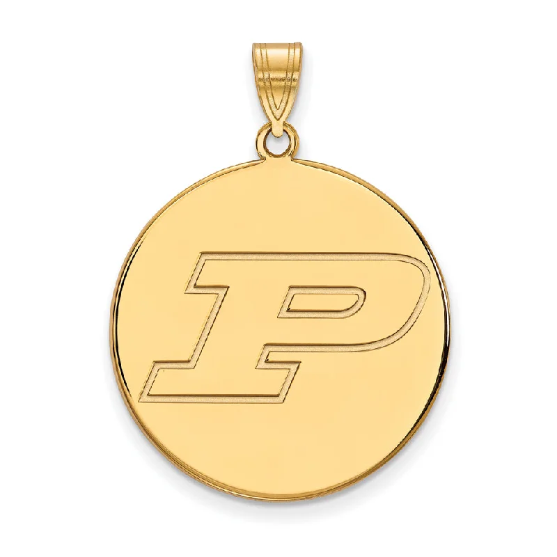 14k Yellow Gold Purdue XL Initial P Disc Pendant