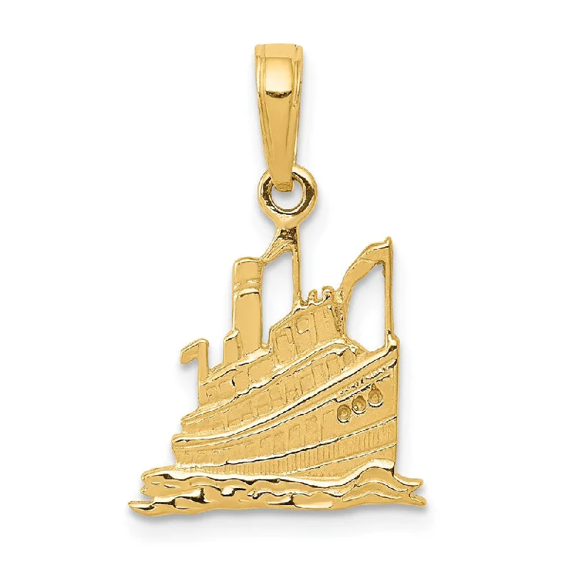 14k Yellow Gold Small Cruise Ship Pendant