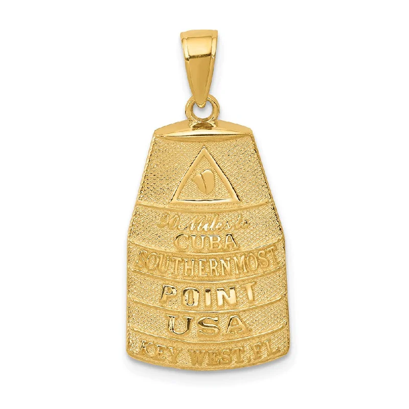 14k Yellow Gold Southern Most Point USA Key West Buoy Pendant