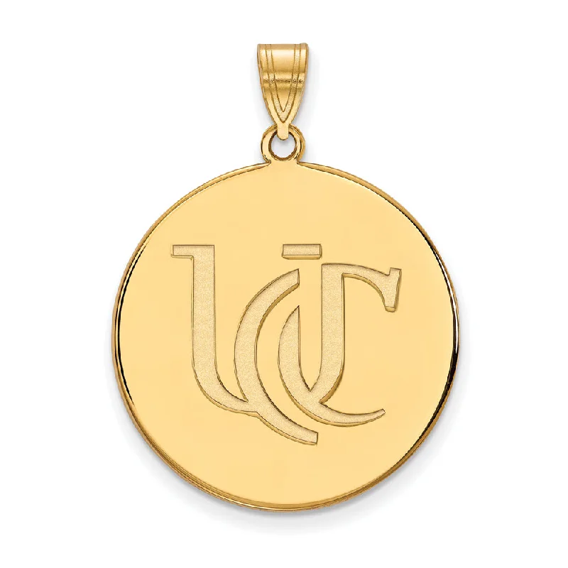 14k Yellow Gold U of Cincinnati XL Disc Pendant