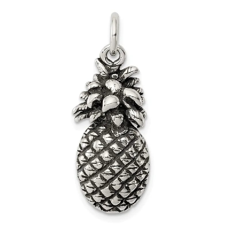 Sterling Silver Antiqued Pineapple Pendant