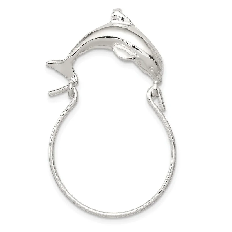 Sterling Silver Dolphin Charm Holder Pendant