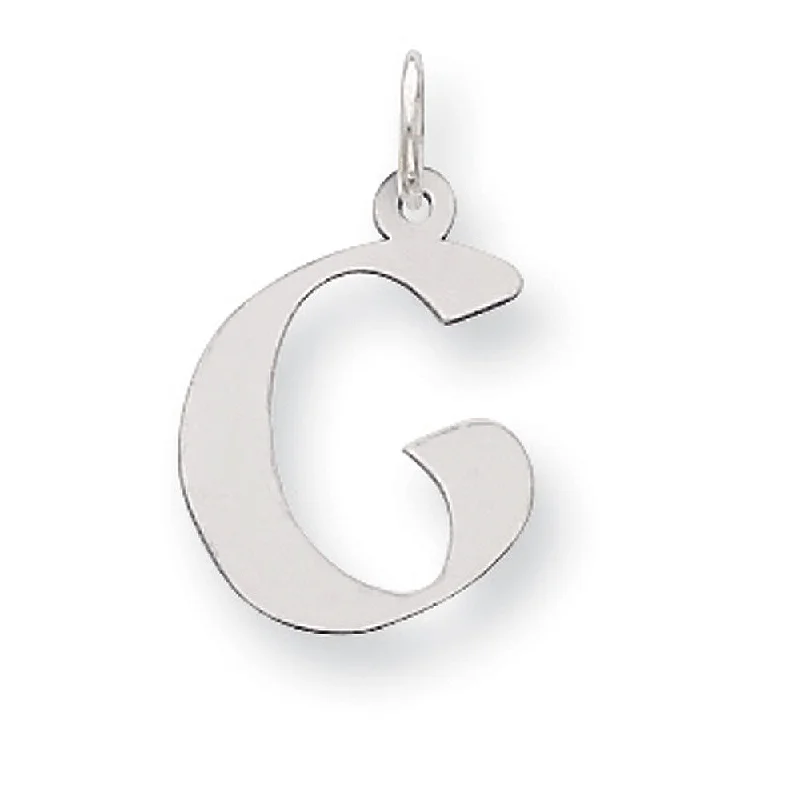 Sterling Silver Karlie Collection Artisan Block Initial Charm Letter G