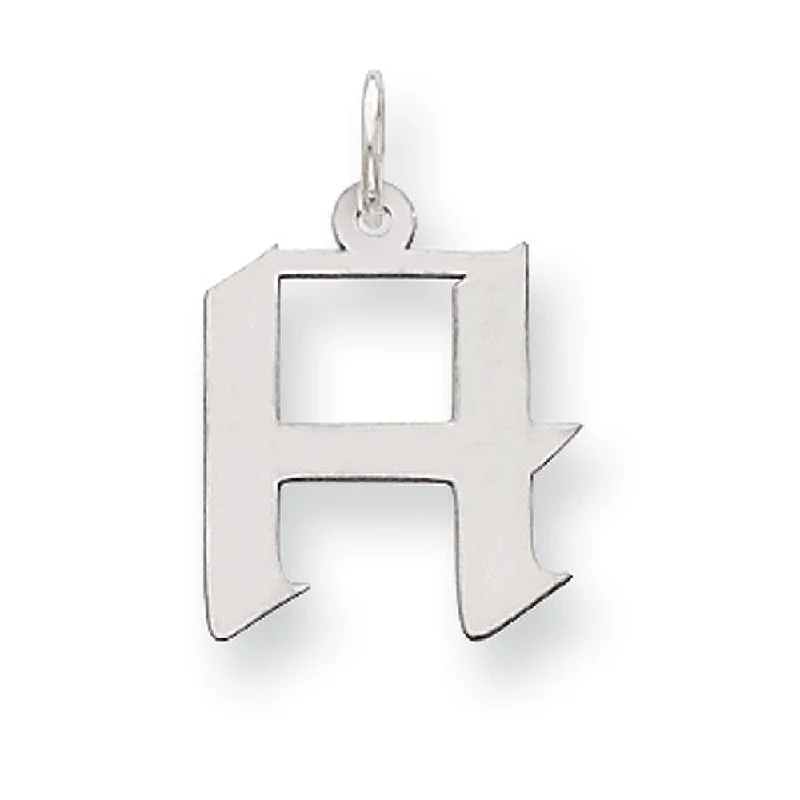 Sterling Silver Karlie Collection Artisan Block Initial Charm Letter H