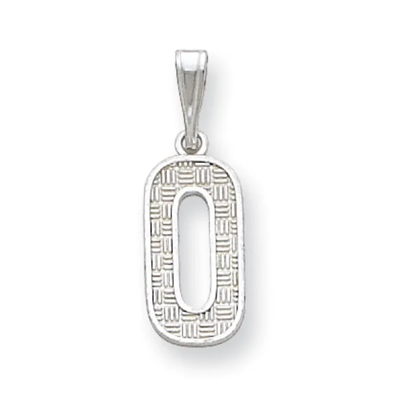 Sterling Silver, Sami Collection, Textured Block Initial O Pendant