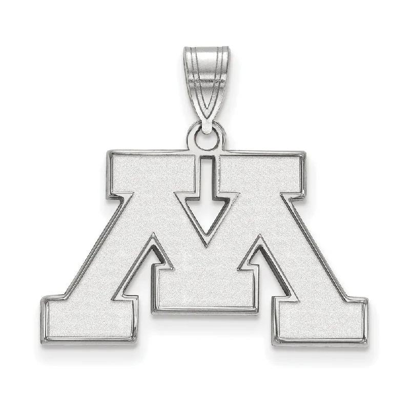 Sterling Silver U. of Minnesota Medium Initial M Pendant