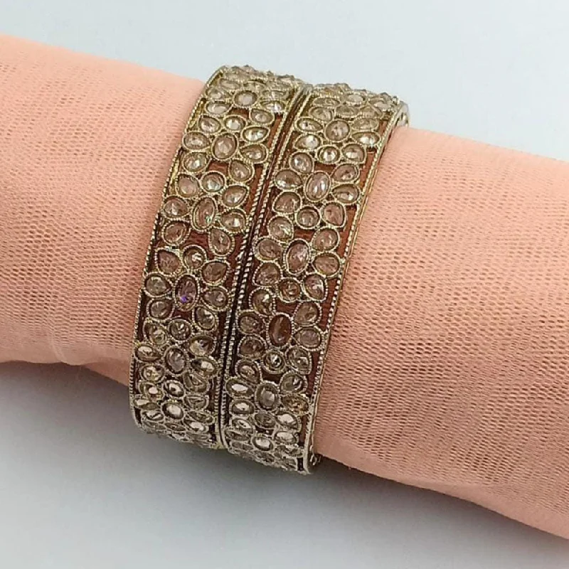 Manisha Jewellery Gold Plated Crystal Stone Bangle Set