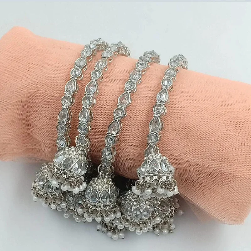 Manisha Jewellery Silver Plated Crystal Stone Bangle Set