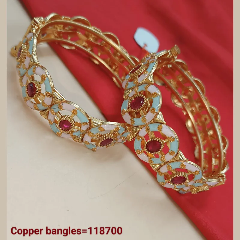 Padmawati Bangles Gold Plated Pota Stone Bangles Set